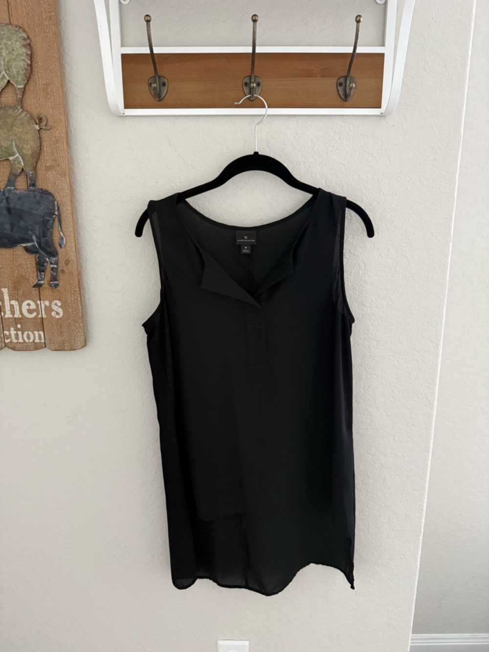 Worthington Black Sleeveless V-Neck Tunic Camisole